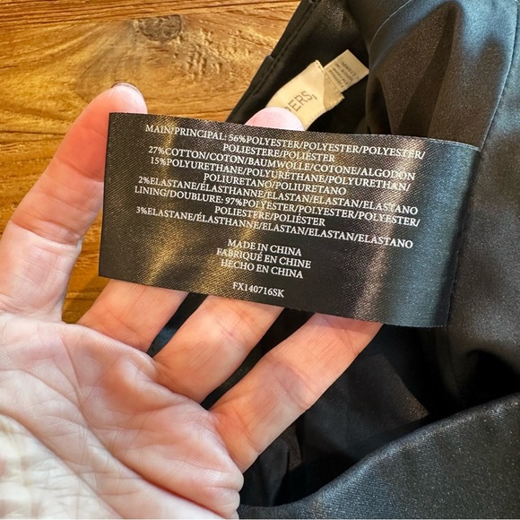 Finders Keepers Women’s Metallic Black Faux Leather Slit Front Sexy Pencil Skirt - Picture 11 of 11